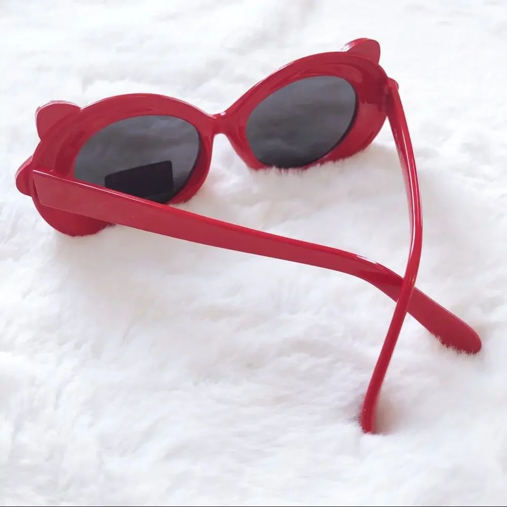 Everly Red Toddler Girl Fashion Bow Sunglasses
